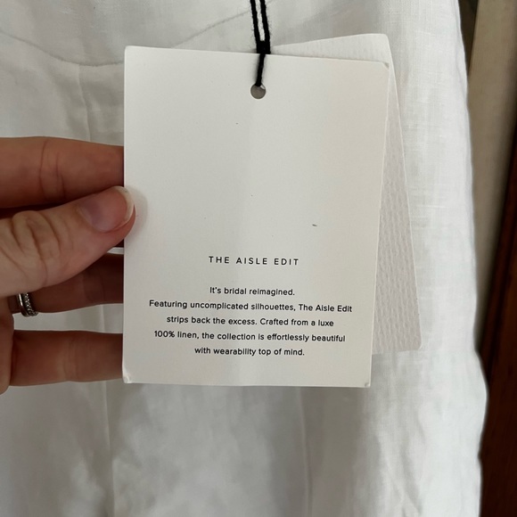 Dissh White Aisle Linen Wide Leg Pants - Picture 5 of 7